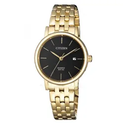 Đồng Hồ Nữ Citizen Quartz Black Dial Women Watch EU6092-59E Màu Vàng Đen