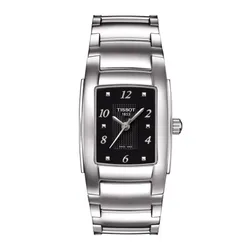 Đồng Hồ Nữ Tissot T-Classic T10 Polished Stainless Steel Black Dial T073.310.11.057.00 Màu Bạc Đen