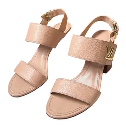 Giày Cao Gót Nữ Louis Vuitton LV Horizon Sandal Màu Hồng Nude Size 38.5