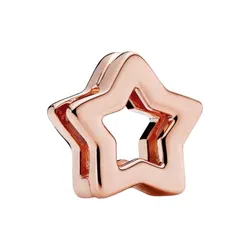 Hạt Vòng Charm Pandora Eflexions Star Clip Charm In Pandora Rose 787544 Màu Vàng Hồng