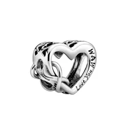 Hạt Vòng Charm Pandora Heart And Infinity Sterling Silver 798825C00 Màu Bạc