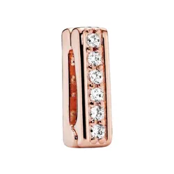 Hạt Vòng Charm Pandora Reflexions Clip Charm In 14k Rose Gold-Plated 787633CZ Màu Vàng Hồng