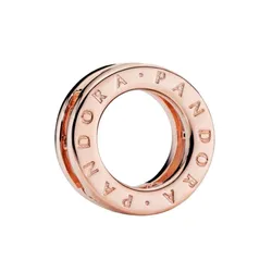 Hạt Vòng Charm Pandora Reflexions Logo Clip Charm In 14k Rose Gold-Plated 787598 Màu Vàng Hồng