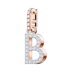 Hạt Vòng Charm Swarovski Remix Chữ B 5437624 Màu Vàng Hồng