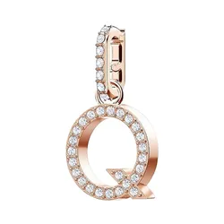 Hạt Vòng Charm Swarovski Remix Chữ Q 5437628 Màu Vàng Hồng