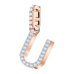 Hạt Vòng Charm Swarovski Remix Chữ U 5437608 Màu Vàng Hồng