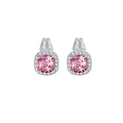 Khuyên Tai Nữ Kya Jewel Romantic Pink SE122 Màu Bạc Phối Hồng