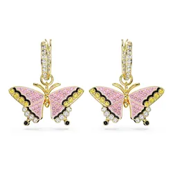 Khuyên Tai Nữ Swarovski Idyllia Drop Earrings Butterfly, Multicolored, Gold-tone Plated 5670055 Màu Vàng Hồng