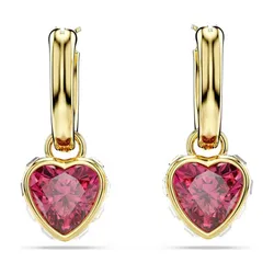 Khuyên Tai Nữ Swarovski  Stilla Drop Earrings Heart, Red, Gold-Tone Plated 5684760 Màu Vàng Gold Phối Đỏ