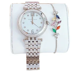 Set Đồng Hồ Và Vòng Đeo Tay Nữ Christian Van Sant Quartz Dial 36mm Màu Bạc Trắng