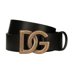 Thắt Lưng Nam Dolce & Gabbana D&G Belt With Logo BC4644 AX622 80999 Màu Đen Size 95