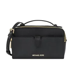 Túi Đeo Chéo Nữ Michael Kors&nbsp;MK Jet Set Medium Double Zip Phone Crossbody Bag 35F2GTTC2L Màu Đen