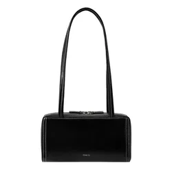 Túi Đeo Vai Nữ Stand Oil Post Bag In Vegan Leather Stitch Black Màu Đen
