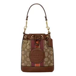 Túi Xách Tay Nữ Coach Mini Dempsey Bucket Bag In Signature Jacquard With Stripe And Patch C8322 Màu Nâu