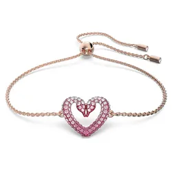 Vòng Đeo Tay Nữ Swarovski Sublima bracelet Heart, Small, Pink, Rose Gold-tone Plated 5640300 Màu Vàng Hồng