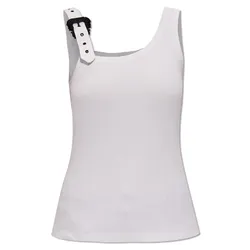 Áo Ba Lỗ Nữ Versace Jeans Couture White With Baroque Buckle 76HAM625 J0004 003 Tank Top Màu Trắng Size 38