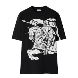 Áo Phông Nam Burberry With Logo Graphic Printed T-Shirt 80950581 Màu Đen Size XXS