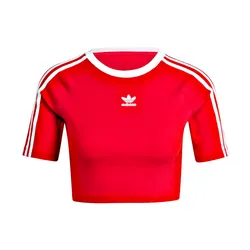 Áo Phông Nữ Adidas T-shirt 3 Sọc Baby Tee IP0665 Màu Đỏ Size S