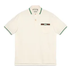Áo Polo Nam Gucci Interlock GG Polo Shirt 628339 XJCQR 9061 Màu Trắng Kem Size S