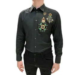 Áo Sơ Mi Nam Dolce & Gabbana D&G Gold G9BM9Z Shirt Màu Xanh Size 38