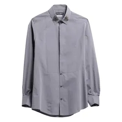 Áo Sơ Mi Nam Dolce & Gabbana D&G Men's Grey Shirt Gold G5DN7Z Màu Xám Size 37