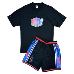Bộ Quần Áo Cộc Tay Nam Nike Black Tuned FV0067-010/DV9631-010 Màu Đen Size XS