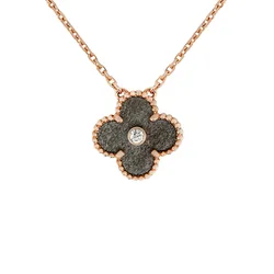 Dây Chuyền Jewery Luxury Limited Edition Obsidian Vintage Alhambra Holiday Pendant Màu Vàng Đen