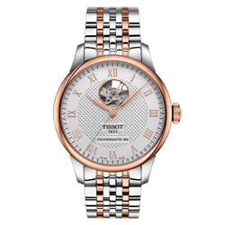 Đồng Hồ Nam Tissot Le Locle Powermatic 80 Open Heart T0064072203302 Màu Demi (Vàng Hồng – Bạc)