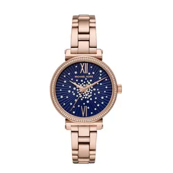 Đồng Hồ Nữ Michael Kors MK Sofie Analog Blue Dial Women's Watch MK3971 Màu Vàng Hồng