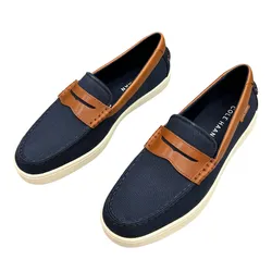Giày Lười Nam Cole Haan Nantucket Canvas Màu Xanh Navy Size 41