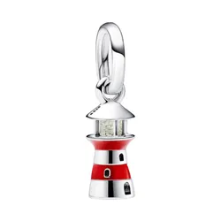 Hạt Vòng Charm Pandora Moments Móc Cài Hình Ngọn Hải Đăng 792714C01 Màu Bạc Đỏ