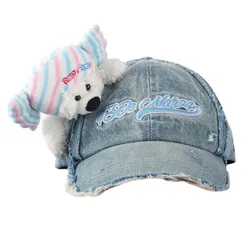 Mũ 13 De Marzo Fujiya Sweets Bear Blue Logo Denim Cap FR2Q1171 0320 Màu Xanh Denim