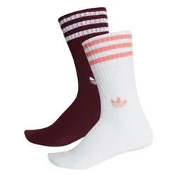Set 2 Đôi Tất Adidas Solid Crew Socks 2 Pairs DH3361 Màu Trắng Phối Đỏ