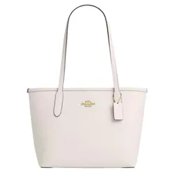 Túi Tote Nữ Coach Small City CT859 Gold/Chalk Màu Trắng
