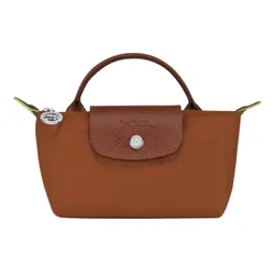 Túi Xách Nữ Longchamp Le Pliage Original Mini Pouch With Handle Cognac Màu Nâu