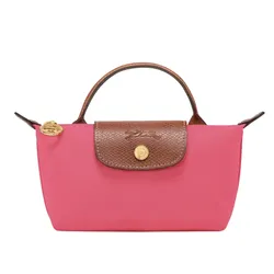 Túi Xách Tay Nữ Longchamp Le Pliage Original Pouch With Handle Grenadine Màu Hồng