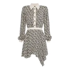 Váy Nữ Elisabetta Franchi White With Logo Printed AB35631E3 Màu Đen Trắng Size 38