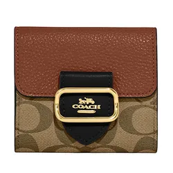 Ví Nữ Coach Small Morgan Wallet In Signature Canvas CF472 Màu Nâu Khaki