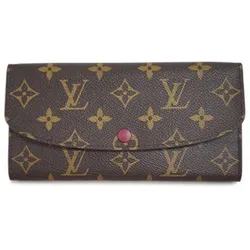 Ví Nữ Louis Vuitton LV Monogram Canvas Monogram Canvas Emilie Wallet M60697 Màu Nâu Đen