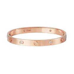 Vòng Đeo Tay Jewery Luxury Love Bracelet 4 Diamonds Màu Vàng Hồng