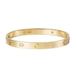 Vòng Đeo Tay Jewery Luxury Love Bracelet 4 Diamonds Màu Vàng Gold