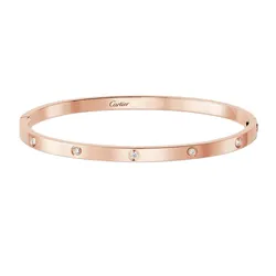 Vòng Đeo Tay Jewery Luxury Love Bracelet, Small Model, 10 Diamonds Màu Vàng Hồng Size 15