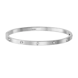 Vòng Đeo Tay Jewery Luxury Love Bracelet, Small Model, 10 Diamonds Màu Vàng Trắng Size 16
