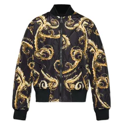 Áo Bomber Nam Versace Jeans Couture Black Reversible Jacket 77GASD07 CQD54 G89 Màu Đen Vàng Size 46