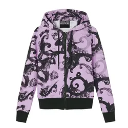 Áo Hoodie Nữ Versace Jeans Couture Watercolour Sweatshirt  76HAI306 FS127 G89 Màu Tím Size XS