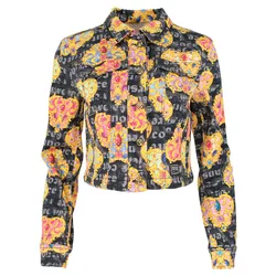 Áo Khoác Bò Nữ Versace Jeans Couture Heart Couture-Print Denim Jacket 76HAS453 ES105L54 G89 Phối Màu Size 38