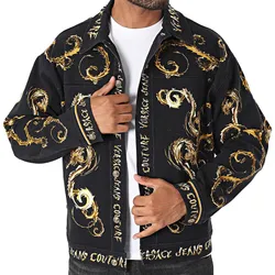 Áo Khoác Nam Versace Jeans Couture Denim Jacket 77GAS40P ES125LO1 Màu Đen Size 46