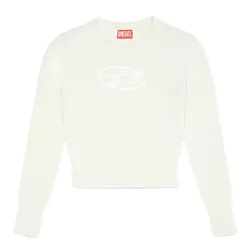 Áo Len Nữ Diesel Jumper With Embroidered Cut-Out Logo A067120KCAE5KM Màu Trắng Size XS