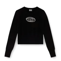 Áo Len Nữ Diesel M-Areesa Jumper With Embroidered Cut-Out Logo A067120KCAE9XX Màu Đen Size XS