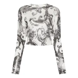 Áo Len Nữ Versace Jeans Couture 76HAFM23 CMN45 003 Màu Xám Nhạt Size XS